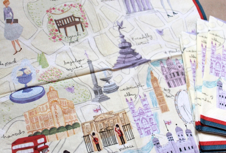 london illustrated napkin emma block