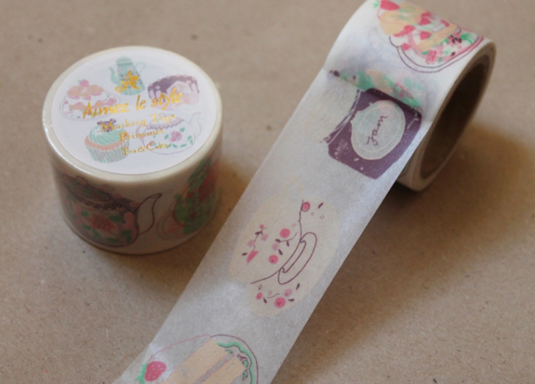 illustrated washi tape tea and cake emma block