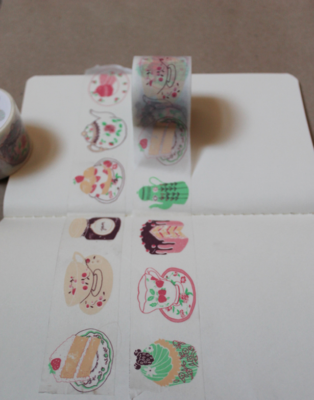 illustrated washi tape tea and cake emma block